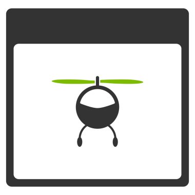 Helikopter takvim sayfa düz simgesini