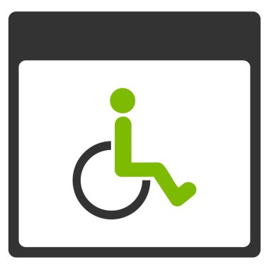 Özürlü takvim sayfa düz simgesini