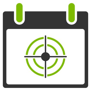 Bullseye takvim gün düz simgesini