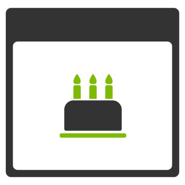 Doğum günü pastası takvim sayfa düz simgesini