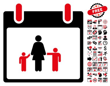 Bonus ile anne takvim günü düz vektör simgesi