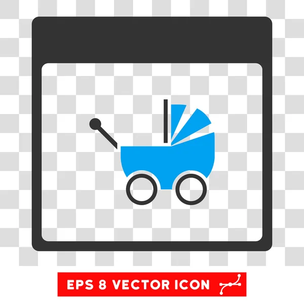 Baby Carriage Calendar Página Eps Vector Icon — Vetor de Stock