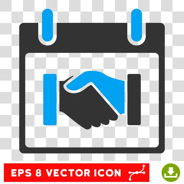 Handshake Calendário Dia Eps Vector Ícone — Vetor de Stock