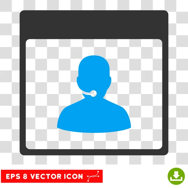 Call Center Manager Kalender sida Eps vektor symbol — Stock vektor