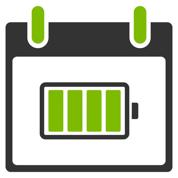Plochý ikona baterie kalendářní den — Stockový vektor
