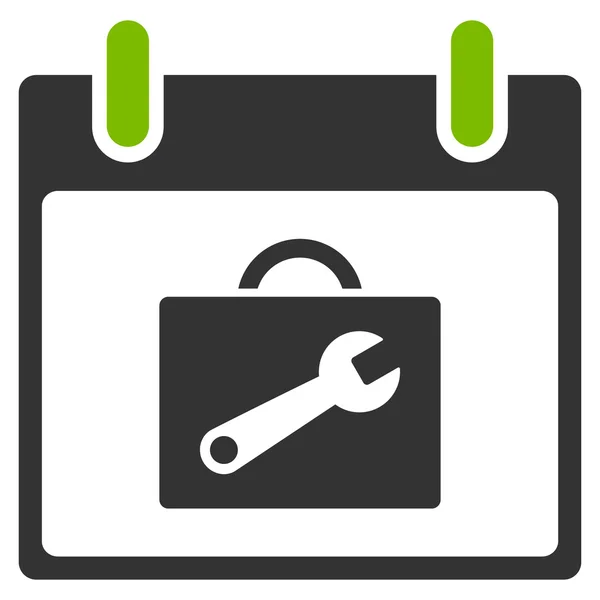 Caixa de ferramentas Calendário Dia Ícone Plano — Vetor de Stock