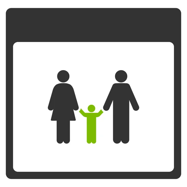 Ikona strony płaskim rodzinny kalendarz — Wektor stockowy