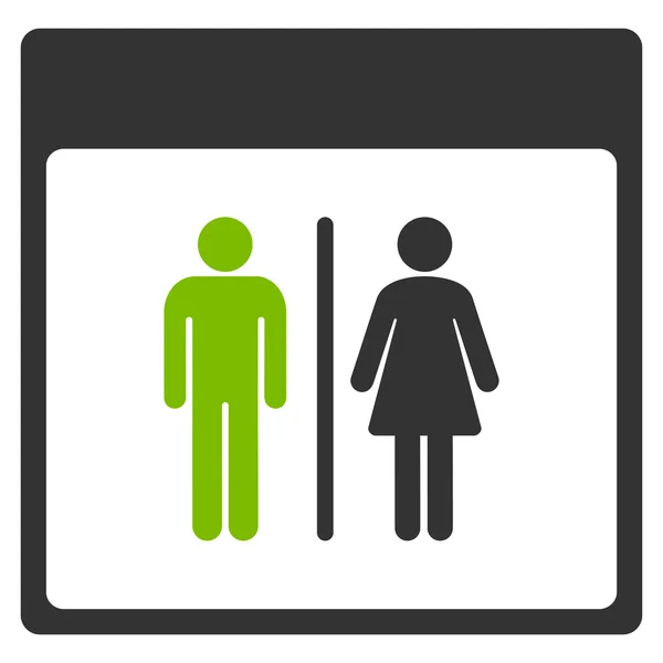 トイレの人カレンダー ページ フラット アイコン — ストックベクタ