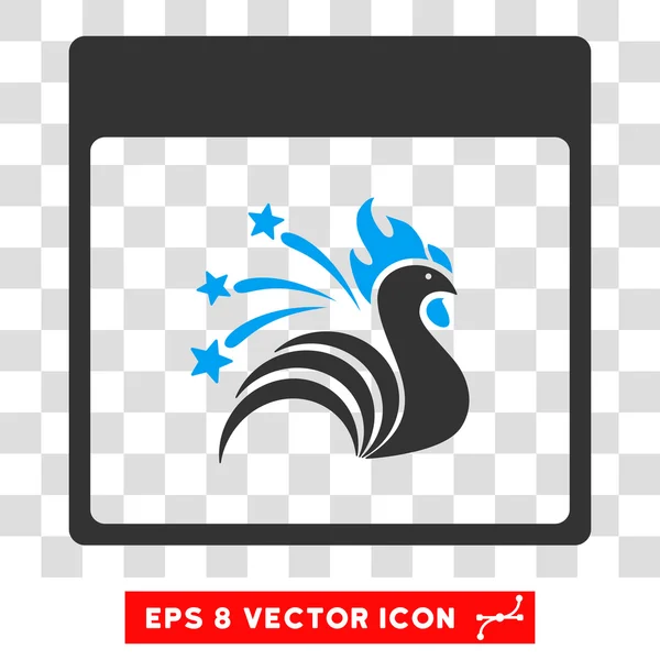 Sparkle Rooster Calendrier Page Eps icône vectorielle — Image vectorielle