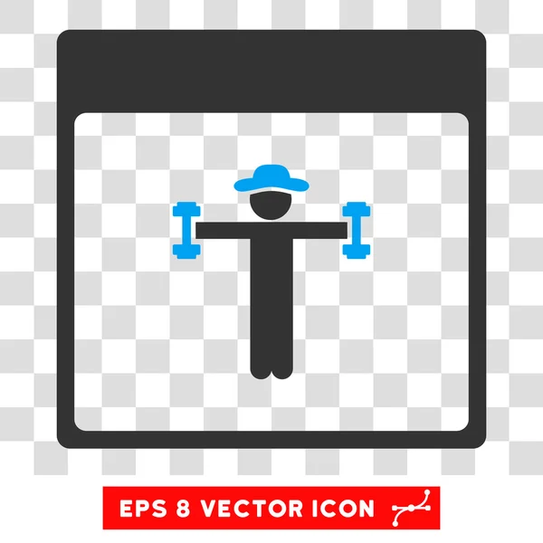 Gentleman Fitness Kalenderseite eps Vektor Symbol — Stockvektor