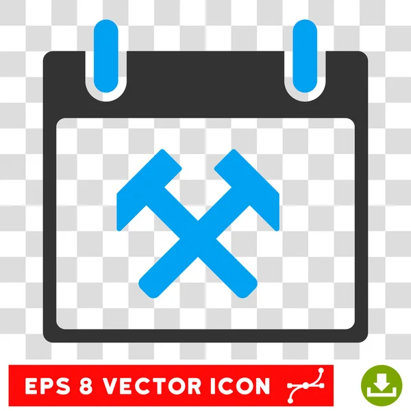 Hammers Calendar Day Eps Vector Icon — Stock Vector