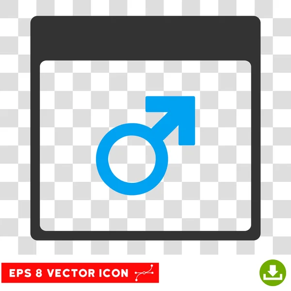 Mars Male Symbol Calendar Page Eps Vector Icon — Stock Vector