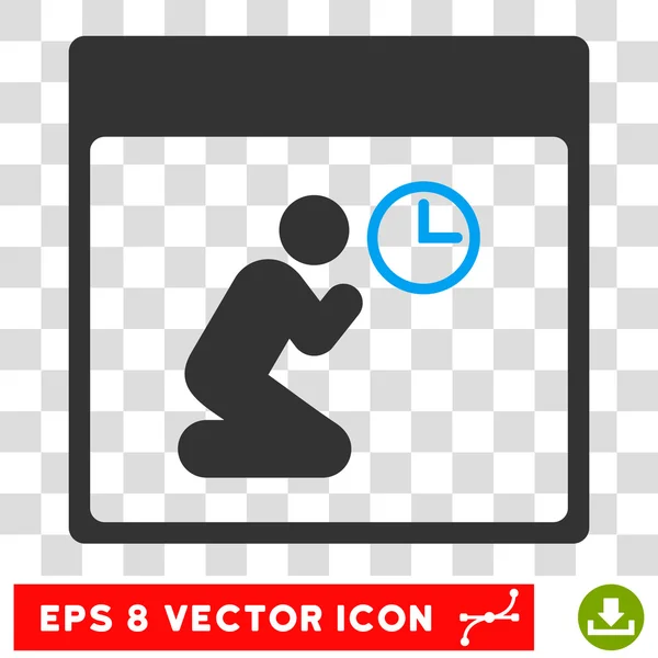 Pray Clock Calendar Page Eps Vector Icon — Stock Vector