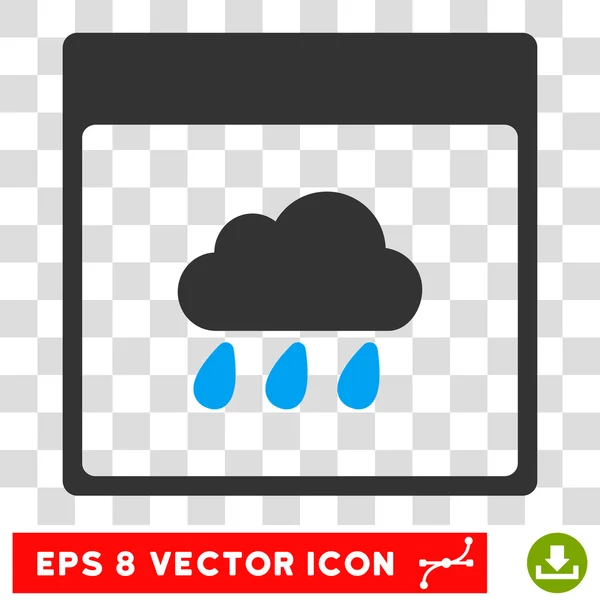 Regen Wolke Kalenderseite eps Vektor Symbol — Stockvektor