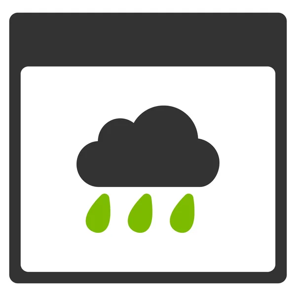 Nube de lluvia Calendario Página Icono plano — Archivo Imágenes Vectoriales