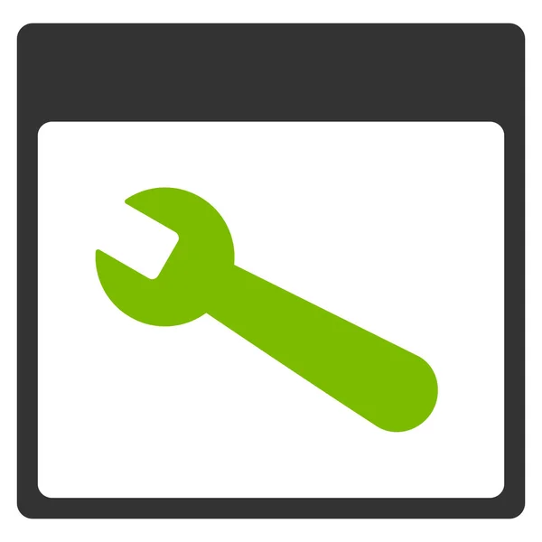 Wrench Tool Calendar Page Flat Icon — Stock Vector