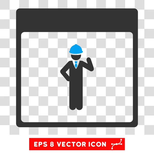 Engineer Calendar Page Eps Vector Icon — Stock Vector