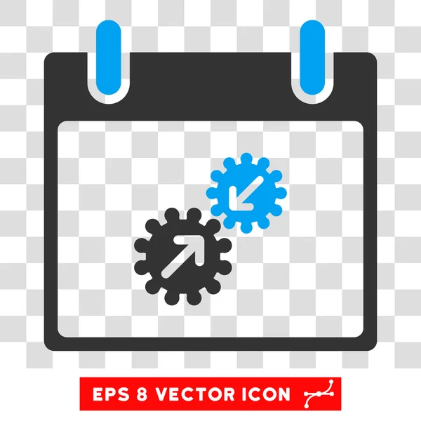 Engranajes Integración Calendario Día Eps Vector Icono — Archivo Imágenes Vectoriales
