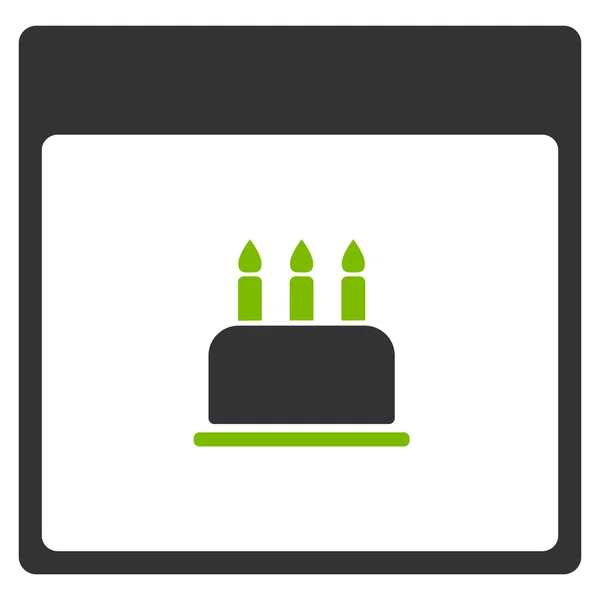 День рождения Календарь торта Страница плоская икона — стоковый вектор
