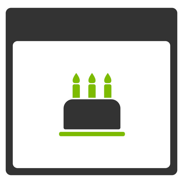 Birthday Cake Calendar Page Flat Icon