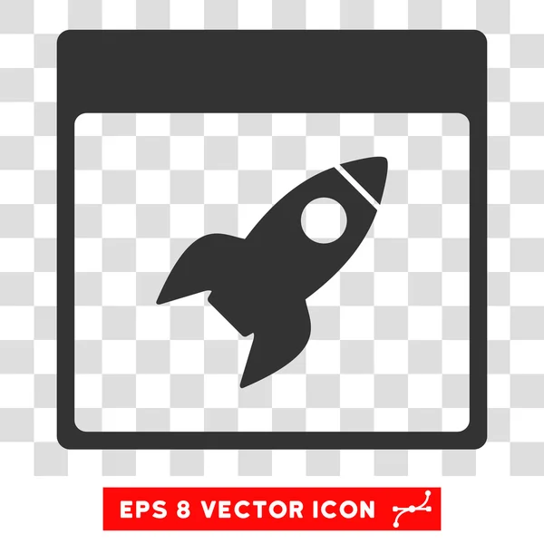 Rocket Calendar Page Eps Vector Icon — Stock Vector