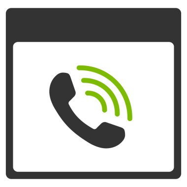 Telefon görüşmesi takvim sayfa düz simgesini