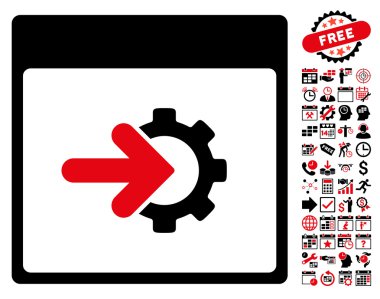 COG Tümleştirme takvim sayfa düz vektör simge Bonus ile