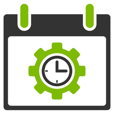 Zaman dişli takvim gün düz simgesini