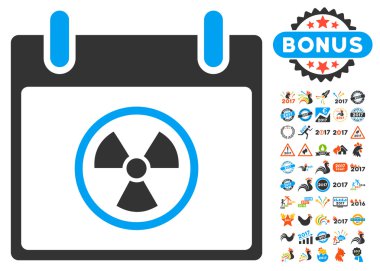 Atomik takvim gün düz vektör simge Bonus ile