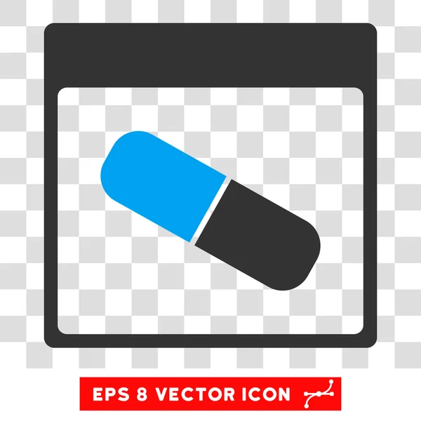 Drugs Capsule Calendar Page Eps Vector Icon — Stock Vector