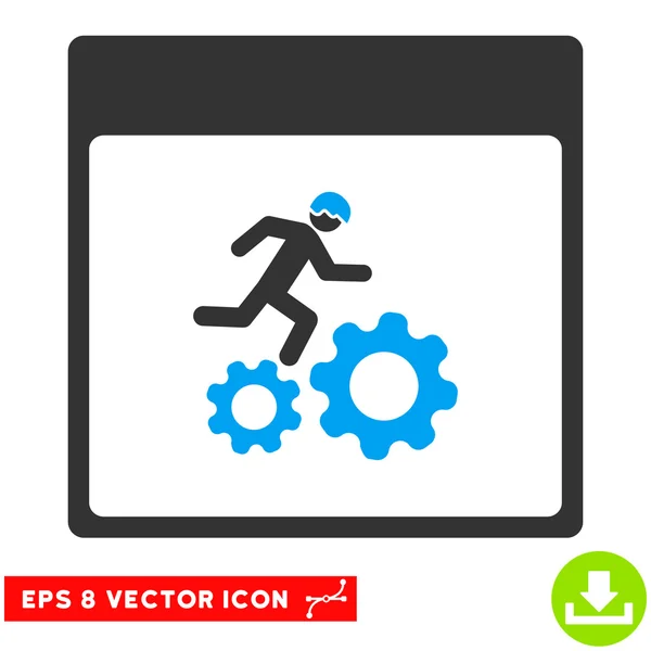 Running Worker Calendar Page Vector Eps Icon — Stock Vector