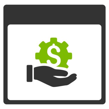 Finansal kalkınma el takvim sayfa düz simgesi