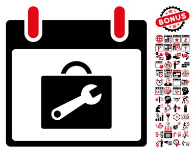 Araç kutusu takvim gün düz vektör simgesi Bonus ile