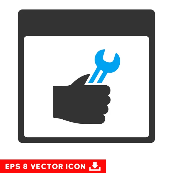 Spanner Service Hand Calendar Page Vector Eps Icon — Stock Vector