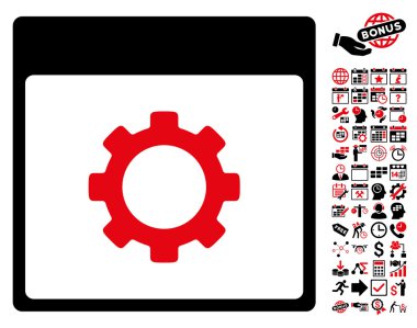 Vites seçenekleri sayfa düz vektör simge Bonus ile takvim