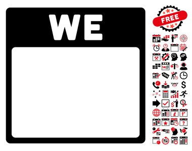 Çarşamba ile Bonus sayfa düz vektör simge takvim