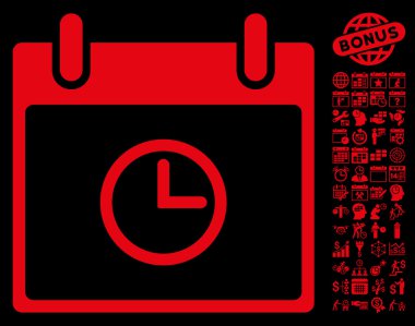 Saat takvim gün düz vektör simge Bonus ile