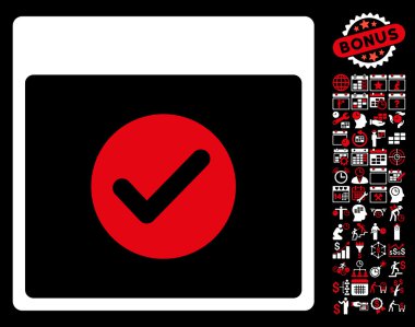 Ok takvim gün düz vektör simge Bonus ile