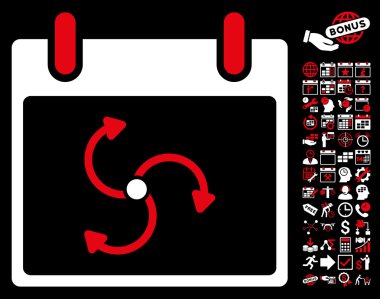 Siklon takvim gün düz vektör simge Bonus ile