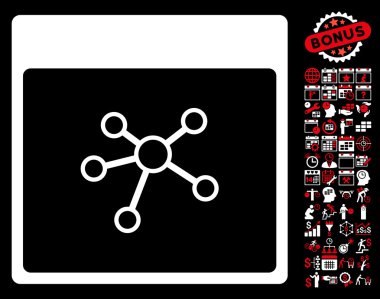 Linkler sayfa düz vektör simge Bonus ile takvim