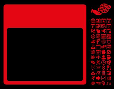 Takvim sayfası şablon düz vektör simgesi Bonus ile