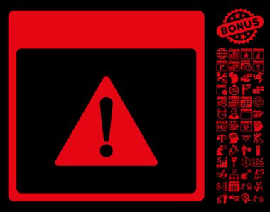 Hata takvim sayfa düz vektör simgesi Bonus ile