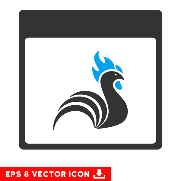 Rooster Calendar Página Vector Eps icono — Vector de stock