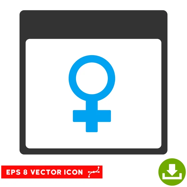 Venere Simbolo femminile Calendario Pagina Icona Eps vettoriale — Vettoriale Stock