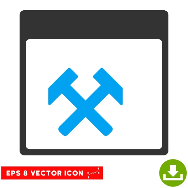 Hämmer Kalender Seite Vektor eps Symbol — Stockvektor