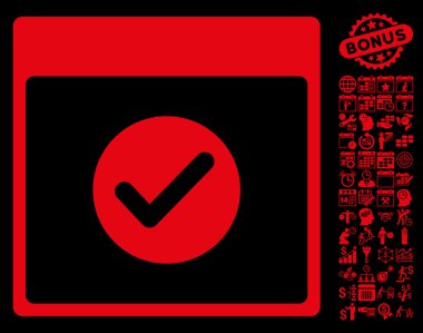 Ok takvim gün düz vektör simge Bonus ile