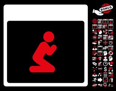 Kişi takvim sayfa düz vektör simge Bonus ile dua