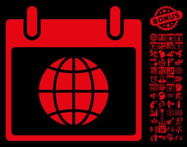 Takvim gün düz vektör simge Bonus ile