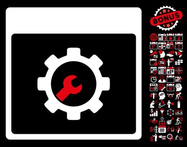 Araçlar takvim sayfa düz vektör simgesi Bonus ile kurulum