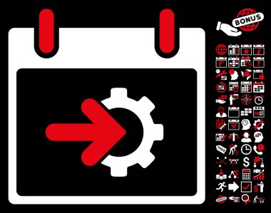 COG Tümleştirme takvim gün düz vektör simge Bonus ile